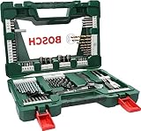 Bosch 83tlg. V-Line Titanium Bohrer und Bit Set (mit LED-Taschenlampe und Rollgabelschlüssel, für Holz, Stein und Metall, Zubehör Bohr- und Schraubwerkzeuge)