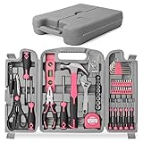 Hi-Spec 56-TLG. Werkzeugset Haushalt für Frauen, Werkzeugkoffer Pink mit Hammer Klein und Schraubenzieher Set. Handwerkzeug in Rosa, Ideal für Frauen und Anfänger