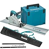 Makita SP6000J2 Tauchsäge, 240 V, 165 mm, mit 1 x 1,5 m Führungsschiene + Koffer und Schienentasche