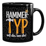 MoonWorks® Kaffee-Tasse mit Spruch Hammer Typ weiß alles kann alles Geschenk für Handwerker Bürotasse lustige Kaffeebecher schwarz standard