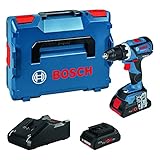 Bosch Professional 18V System Akku Bohrschrauber GSR 18V-60 C (max. Drehmoment 60 Nm, inkl. 2x 4.0Ah ProCORE18V Akku, Schnellladegerät GAL 18V-40, L-BOXX)