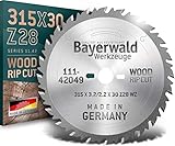 Bayerwald - HM Kreissägeblatt - Ø 315 mm x 3,2 mm x 30 mm | Wechselzahn (28 Zähne) | grobe, schnelle Zuschnitte - Brennholz & Holzwerkstoffe | mit Kombinebenlöchern