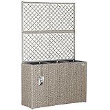 Casaria® Blumenkasten Rankgitter 3 Innentöpfe Polyrattangeflecht Rankhilfe Blumentopf Rattanoptik Pflanzkasten Creme