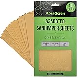 10 Stück Schleifpapier Bögen - gemischte Körnungen, 3x fein, 4x mittel, 3x grob - Sandpapier für Holz und Wände