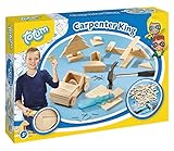 Hammerspiel Zimmermann-Set Carpenter King: mit Holzteilen in verschiedenen Größen und Formen, Nägel und Hammer