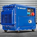 BRAST® Stromerzeuger Diesel | 5,7kW (7,7PS) mit 418cm³ | 5000 Watt | 4-Takt-Dieselmotor | E-Start | Zahlreiche Anschlüsse für flexiblen Einsatz | lange Laufzeit | Generator Stromgenerator