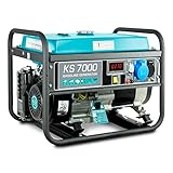 Könner & Söhnen KS 7000 Stromerzeuger, 13 PS 4-Takt Benzinmotor, Kupfer, 5500 Watt, 1x16A, 1x32A (230V) Generator, Automatischer Spannungsregler, Anzeige, für Haus, Garage oder Werkstatt…