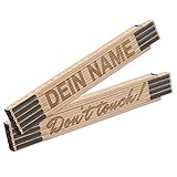 Zollstock mit Name - Meterstab mit Gravur/individuelles und persönliches Geschenk mit Wunschtext personalisiert/Laserbeschriftung (Natur)