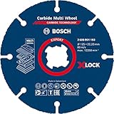 Bosch 1x EXPERT Carbide Multi Wheel X-LOCK Trennscheiben (für Hartholz, Holz mit Nägeln, Ø 125 mm, Professional Zubehör Kleiner Winkelschleifer)