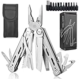 MAOOY Multitools, Multi Tool faltbare Zange 32 Funktionen in eine Edelstahl werkzeug mit Auswechselbare Schraubendreherbits, ideal für Outdoor, camping, Geschenk für Männer Weihnachtsgeschenke