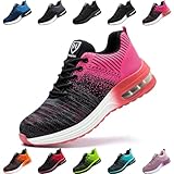 Nasogetch Sicherheitsschuhe Damen Herren Stahlkappenschuhe Arbeitsschuhe Sportlich Atmungsaktiv Rosa EU 37