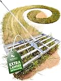 GARLINGO Rasenrakel | 75 x 35 cm | inkl. 1,7m Metall STIEL | Rasen Rakel zum Rasen sanden Rasensand nivellieren Aerifizierer lawn leveling rake