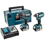 Makita DLX2131TJ Akku-Kombo-Kit 18V (DHP482Z + DTD152Z) 18V / 5,0 Ah, 2 Akkus + Ladegerät im MAKPAC