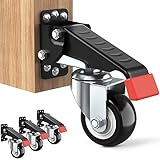 SPACEKEEPER Werkbank Caster Kit 300KG mit multi-mounting Optionen, Möbelrollen Schwerlastrollen Transportrollen für Werkbänke, Maschinen und Tische, 4 Stück