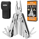 Multitool Werkzeug Zangenset Taschenmesser Geschenke: 16 in 1 Multifunktionszange mit Schere, Messer, Säge, Flaschenöffner, Schraubendreher, Camping Zubehör Gadgets für Outdoor Surival Wandern