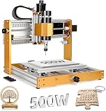 LUNYEE 500 W Ganzmetall CNC-Fräsmaschine, 3018 Pro Max CNC-Holzfräse, 3-Achsen-Metall fräsmaschine zum Schneiden von Holz, Acryl, MDF, PCB-Kunststoff, Arbeitsbereich: 300 x 180 x 80 mm