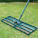 Signstek Rasenrakel Rasen/Lawn Leveling Rake Golf rasenrakel Werkzeug mit Stiel aus Edelstahl zum Rasen Sanden