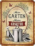 Original RAHMENLOS Deko Blechschild als Geschenk für Gärtner - Mein Garten - Meine Gesetze