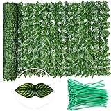 Künstlicher Efeu Sichtschutz Bildschirm, Erweiterbare künstliche Hecken Zaun Faux Ivy Vine Leaf Dekoration für Indoor Outdoor Garten (50 * 300cm)