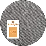 kwb Quick-Stick Schleifgitter-Scheibe K 120 - Für Langhalsschleifer und Trockenbau-Schleifer - Fiberglas, gelocht mit Klett - 225 mm Ø (5 Stk.)